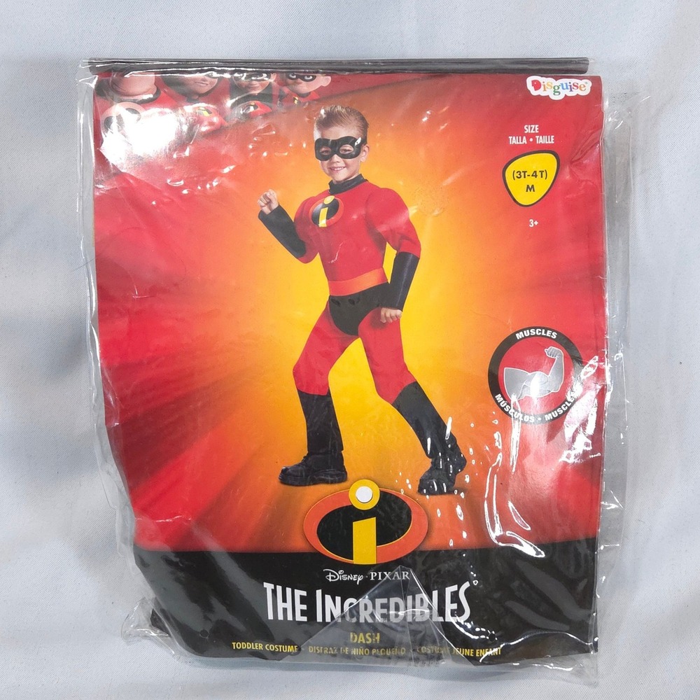Disney Pixar The Incredibles Dash Muscle Costume Toddler 3T-4T Halloween Cosplay